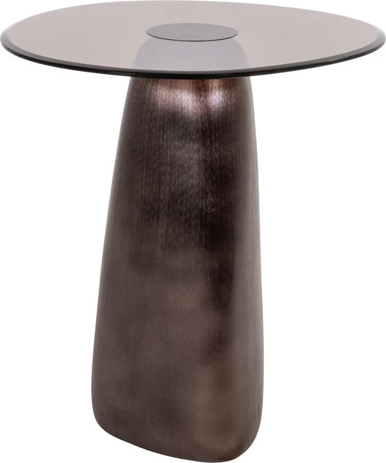 Richmond Interiors Richmond Organische Bijzettafel Hayden Glas 57 x 55cm Brons
