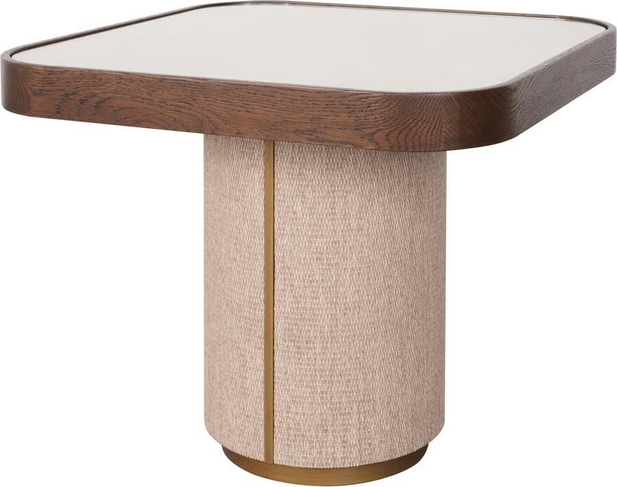 Richmond Interiors Richmond Bijzettafel Willox Linnen en eiken 55 x 55cm Bruin