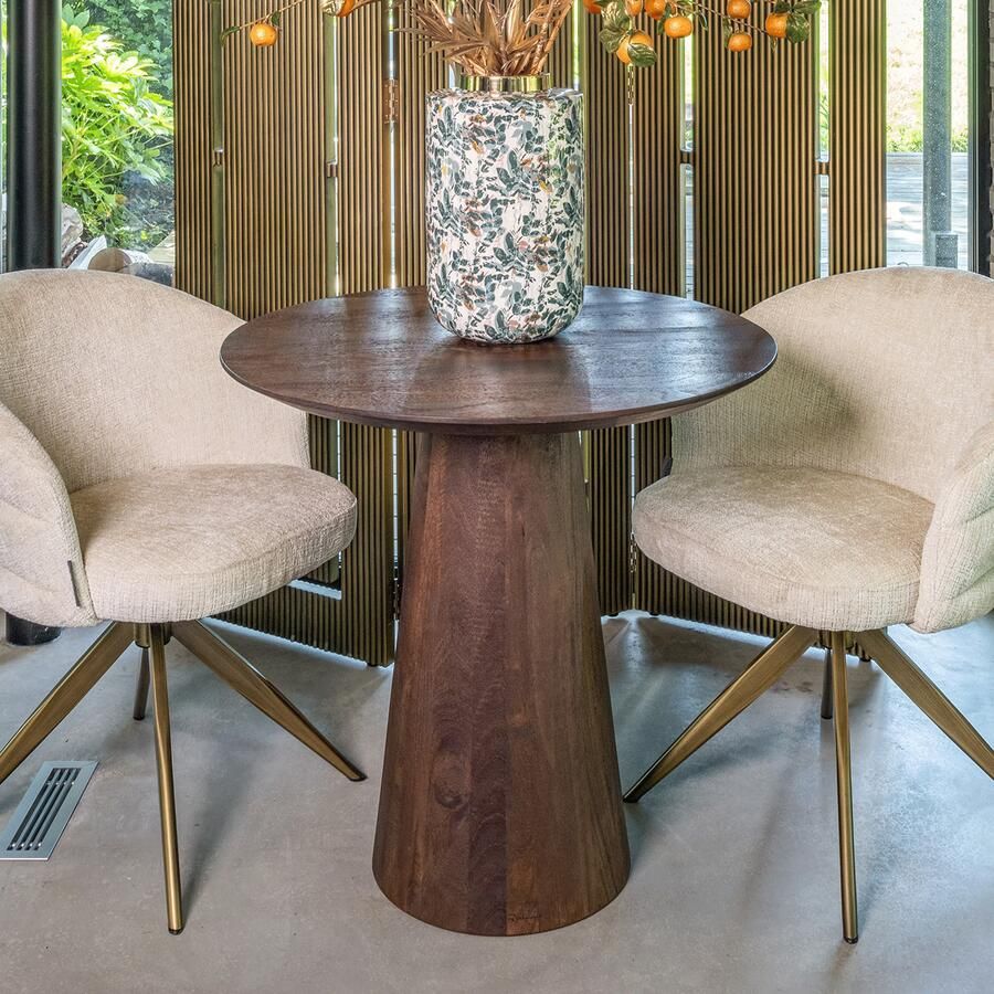 Richmond Interiors Richmond Bistrotafel Willow Mangohout 80cm Donkerbruin