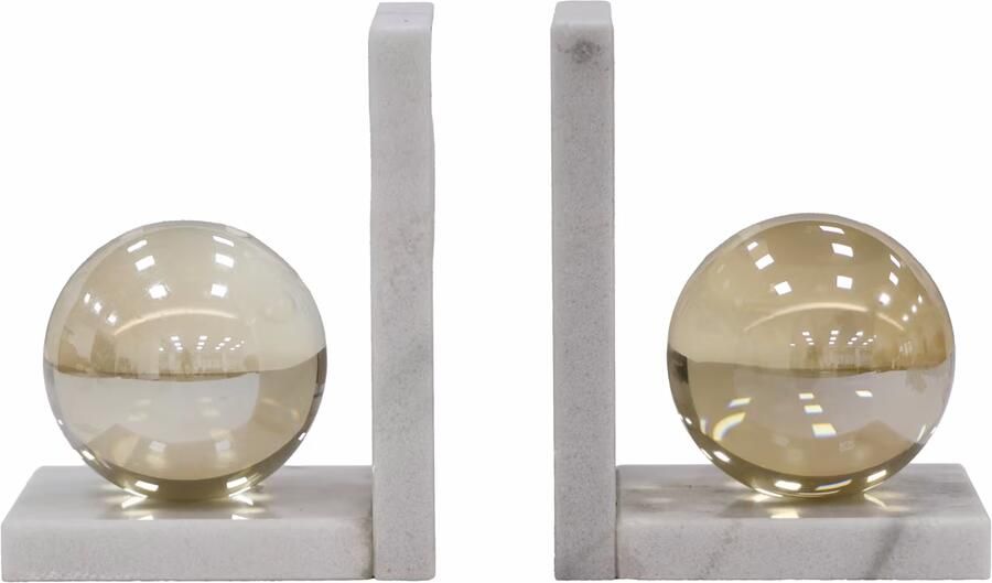 Richmond Interiors Richmond Boekenstandaard Lulu Crystal glas en marmer Wit