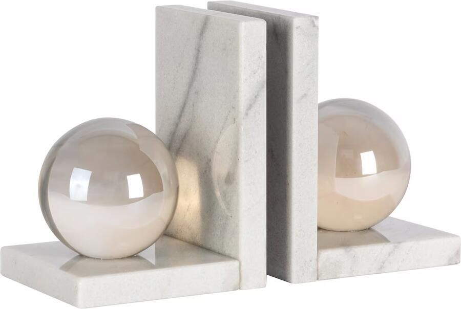 Richmond Interiors Richmond Boekenstandaard Lulu Crystal glas en marmer Wit