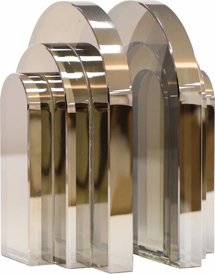 Richmond Interiors Richmond Boekenstandaard Rosy Crystal glas Smokey Gray