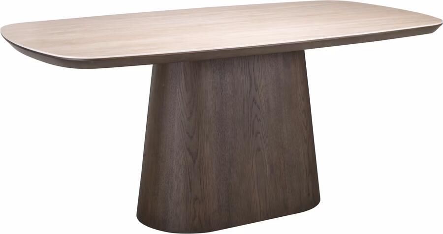 Richmond Interiors Richmond Deens Ovale Eettafel Ritz Travertin en eiken 200 x 100cm Bruin