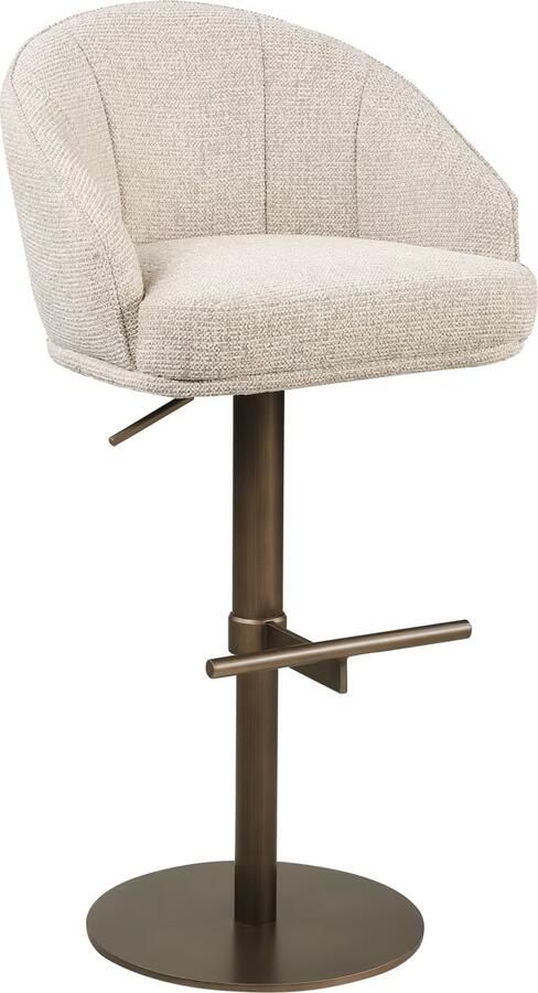 Richmond Interiors Richmond Draaibare Barstoel Beverly Fancy stof Natural (zithoogte 58-83cm)