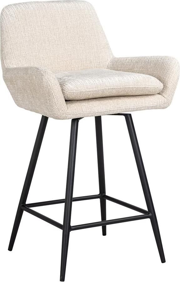 Richmond Interiors Richmond Draaibare Barstoel Linsey Chenille Beige (zithoogte 68cm)