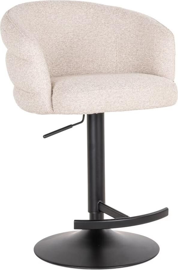 Richmond Interiors Richmond Draaibare Barstoel Nikki Bouclé Crème (zithoogte 61-86cm)