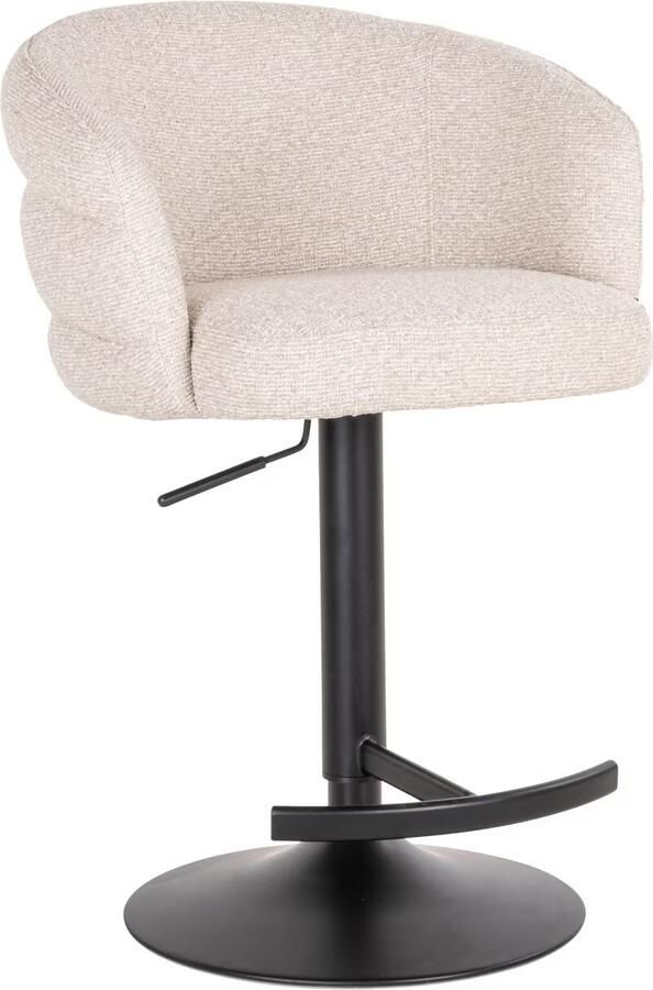 Richmond Interiors Richmond Draaibare Barstoel Nikki Bouclé Crème (zithoogte 61-86cm)
