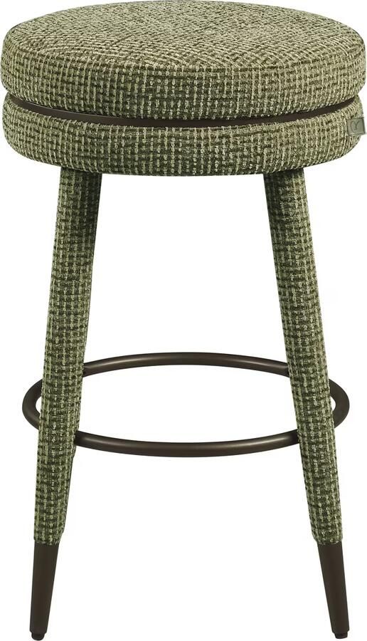 Richmond Interiors Richmond Draaibare Barstoel Tenashar Blockweave Groen (zithoogte 68cm)