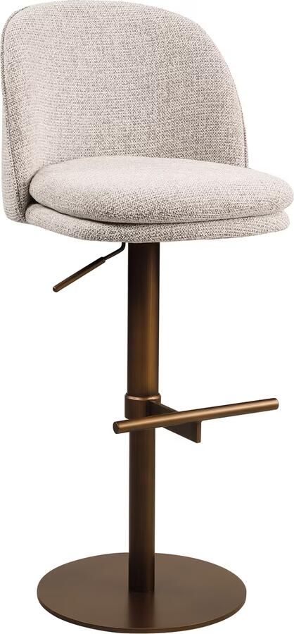 Richmond Interiors Richmond Draaibare Barstoel Vesper Fancy stof Mocca (zithoogte 59-84cm)