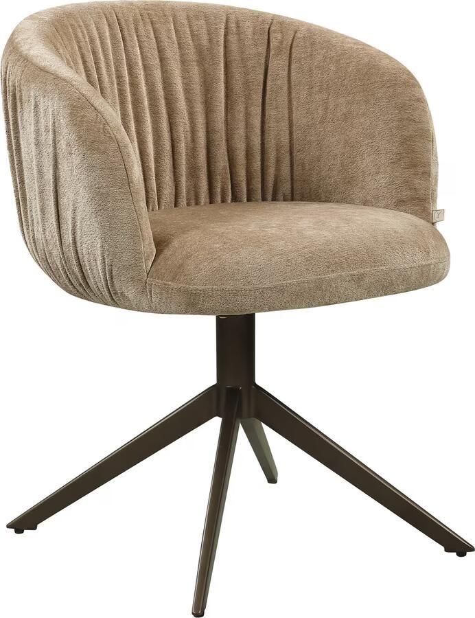 Richmond Interiors Richmond Draaibare Eetkamerstoel Cassi Soft stof Zand
