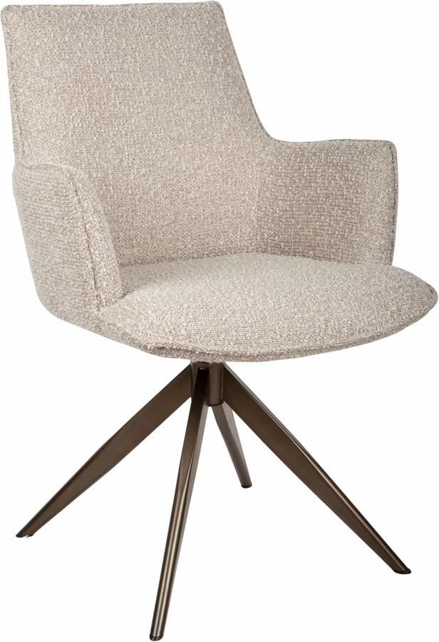 Richmond Interiors Richmond Draaibare Eetkamerstoel Dakota Chunky stof Natural