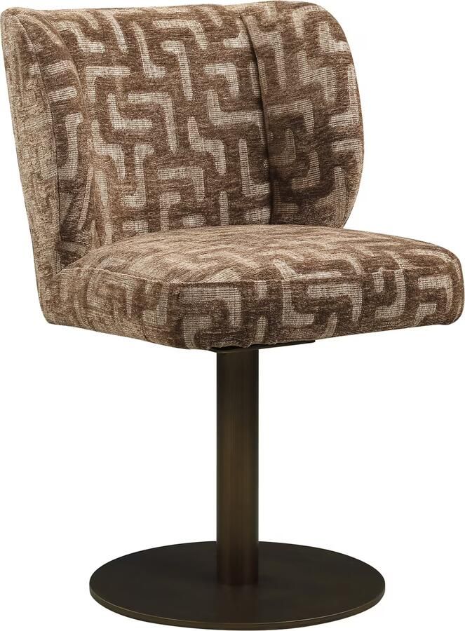 Richmond Interiors Richmond Draaibare Eetkamerstoel Fiona Labyrinth-stof Bruin