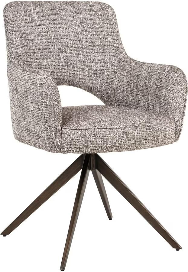 Richmond Interiors Richmond Draaibare Eetkamerstoel Ginerva Tweed stof Earth