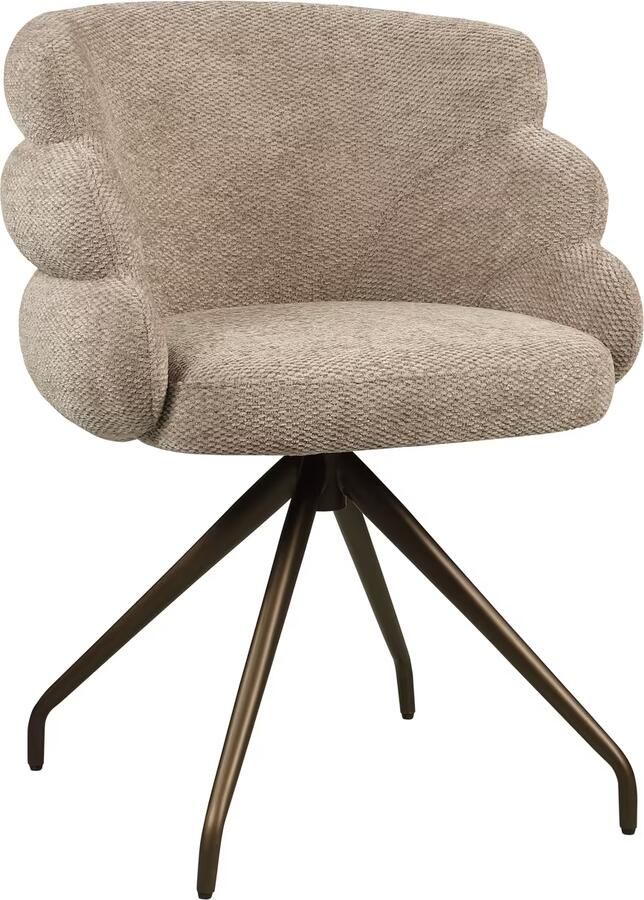 Richmond Interiors Richmond Draaibare Eetkamerstoel Kayla Boldweave Mocca