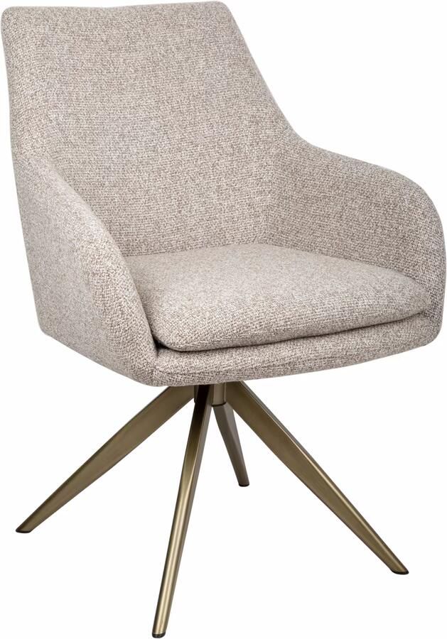 Richmond Interiors Richmond Draaibare Eetkamerstoel Lisonne Cayenne stof Brown
