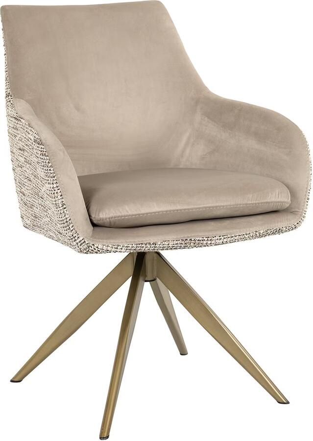 Richmond Interiors | Draaifauteuil Lisonne be trendy nature khaki velvet | Eetkamerstoelen | Eetkamerstoel