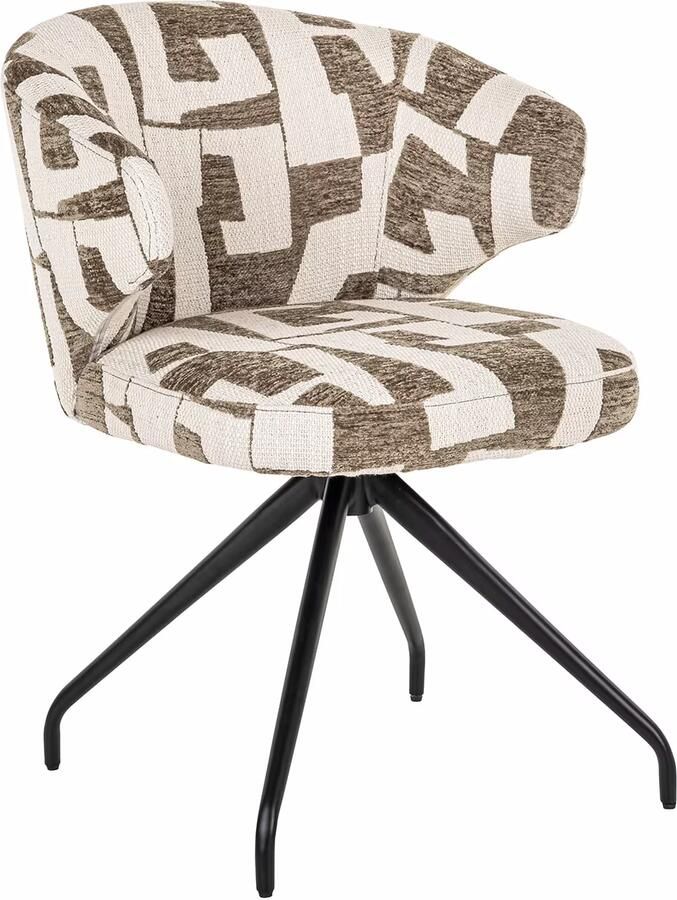 Richmond Interiors | Draaifauteuil Milly moss graffic | Eetkamerstoelen | Eetkamerstoel