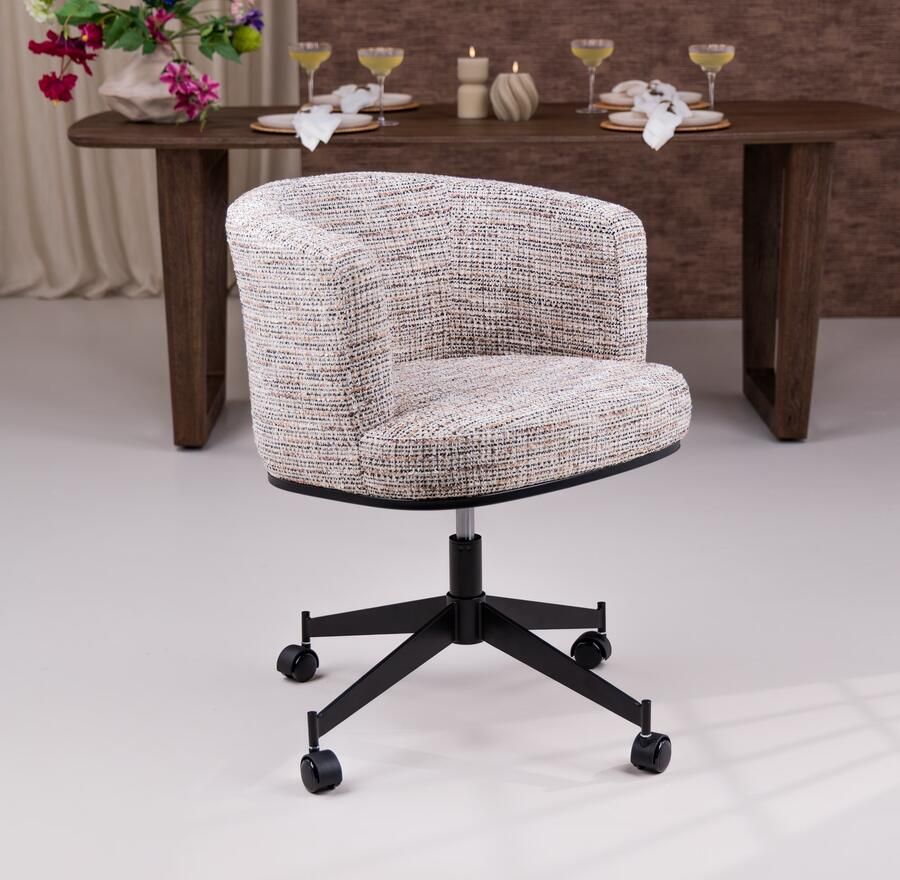 Richmond Interiors | Draaistoel Rochenne met wielen trendy nature | Eetkamerstoelen | Eetkamerstoel