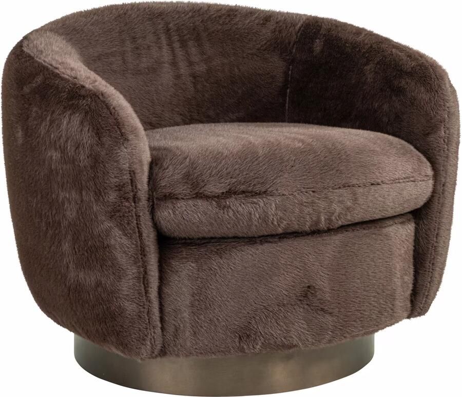 Richmond Interiors Richmond Draaifauteuil Colmar Fluffy Chocolat