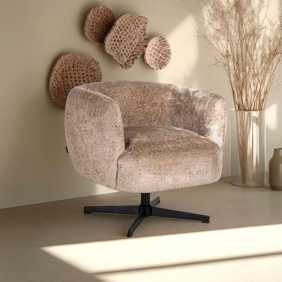 Richmond Interiors | Draaifauteuil Estelle Sheep Nature | Zitmeubels woonkamer | Draaifauteuil