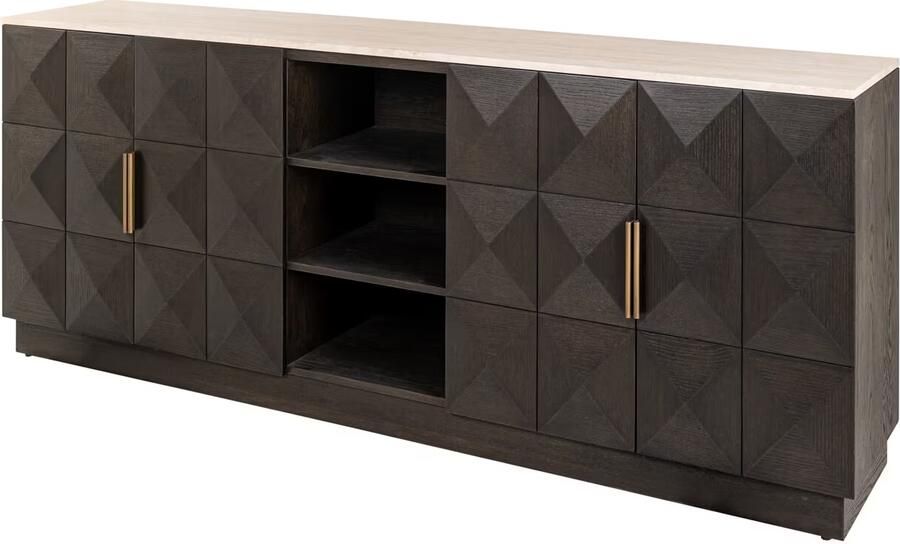 Richmond Interiors | Dressoir Claremont brown 4-doors 2-shelves | Woonkamer meubels | Dressoir