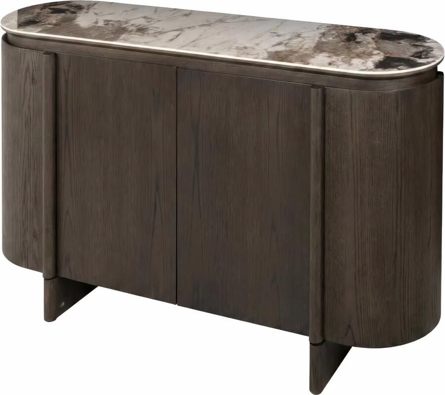 Richmond Interiors Richmond Dressoir Langford Marmerlook en eiken 120cm Bruin