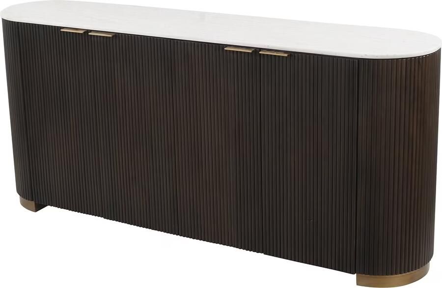 Richmond Interiors Richmond Dressoir Mayfield Mangohout en marmer 180cm Bruin