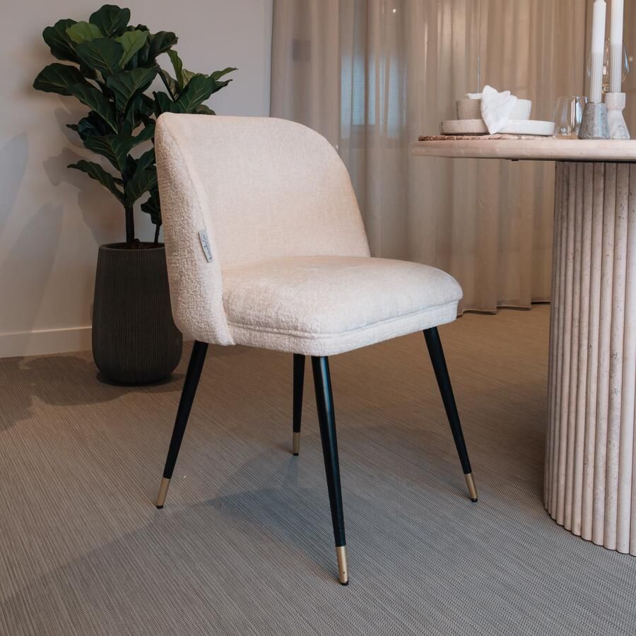 Richmond Interiors | Stoel Alicia white chenille | Zitmeubels eetkamer | Eetkamerstoel - Foto 2