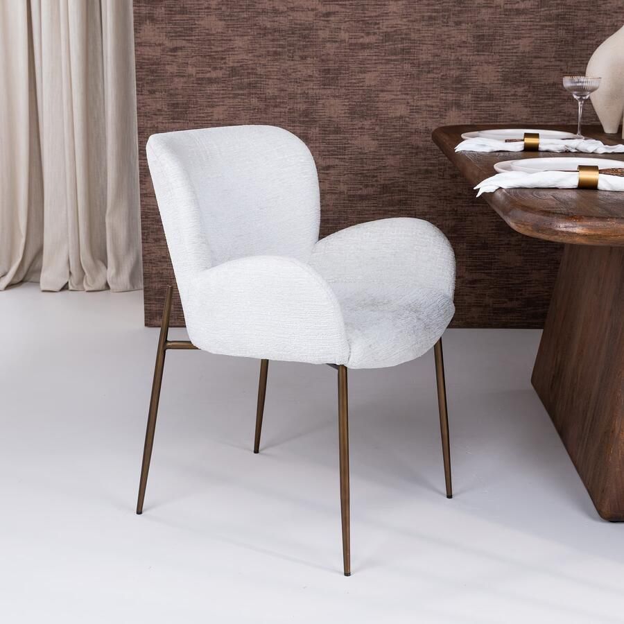 Richmond Interiors | Stoel Amber cream fusion fire retardant | Zitmeubels eetkamer | Armstoel