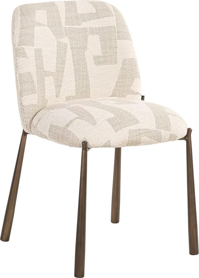 Richmond Interiors | Eetkamerstoelen Lana beige graffic set 2 | Eetkamerstoelen | Eetkamerstoel