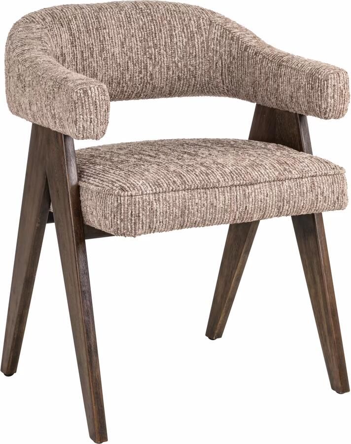 Richmond Interiors Richmond Eetkamerstoel Mori Linear stof en hout Mocca