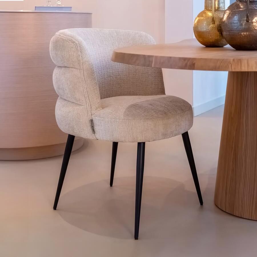 Richmond Interiors | Stoel Stella beige chenille fire retardant | Eetkamerstoelen | Eetkamerstoel