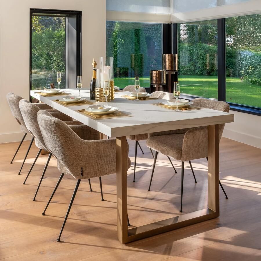 Richmond Interiors Richmond Eettafel Whitebone Visgraat Eikenhout 235 x 100cm Verona Grey