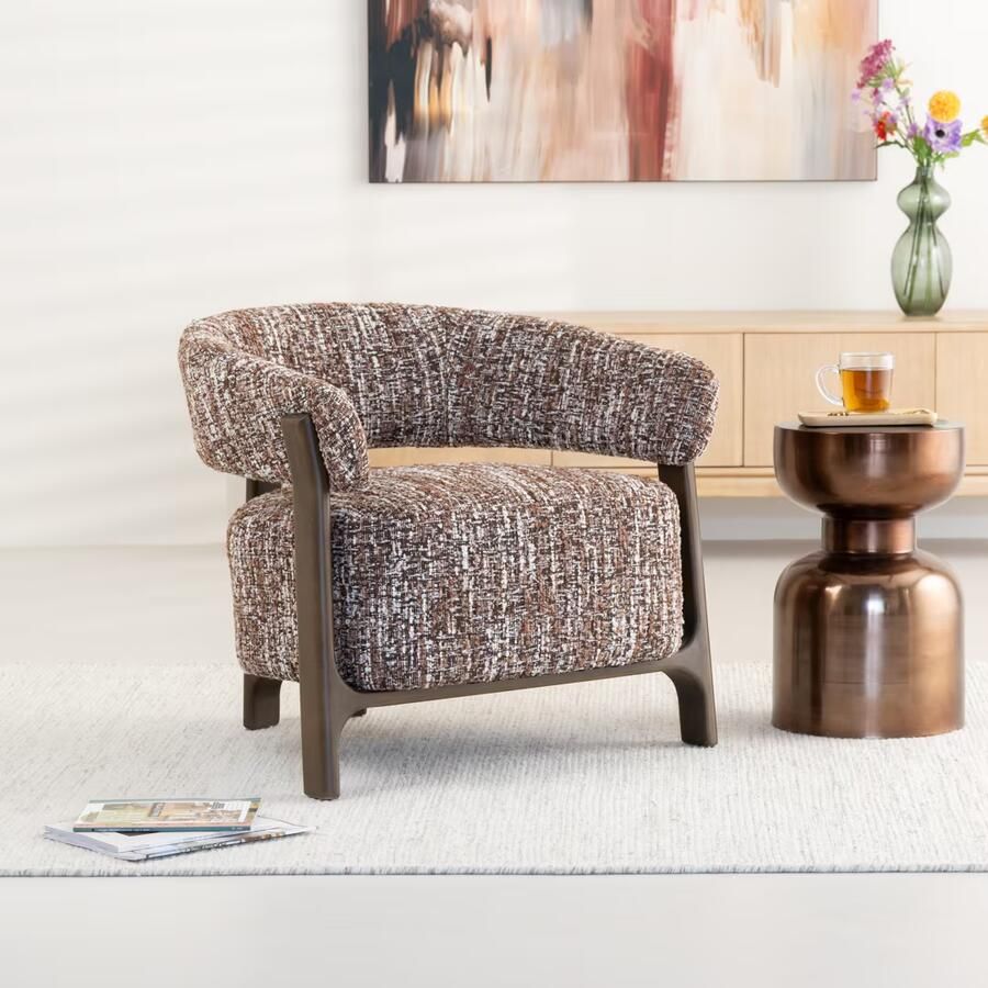Richmond Interiors Richmond Fauteuil Dalara Geweven stof en beukenhout Hazel