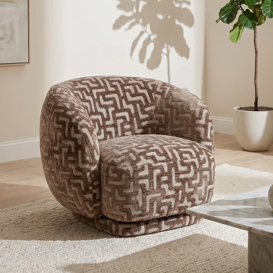 Richmond Interiors Richmond Fauteuil Negreslo Labyrinth draaibaar Brown