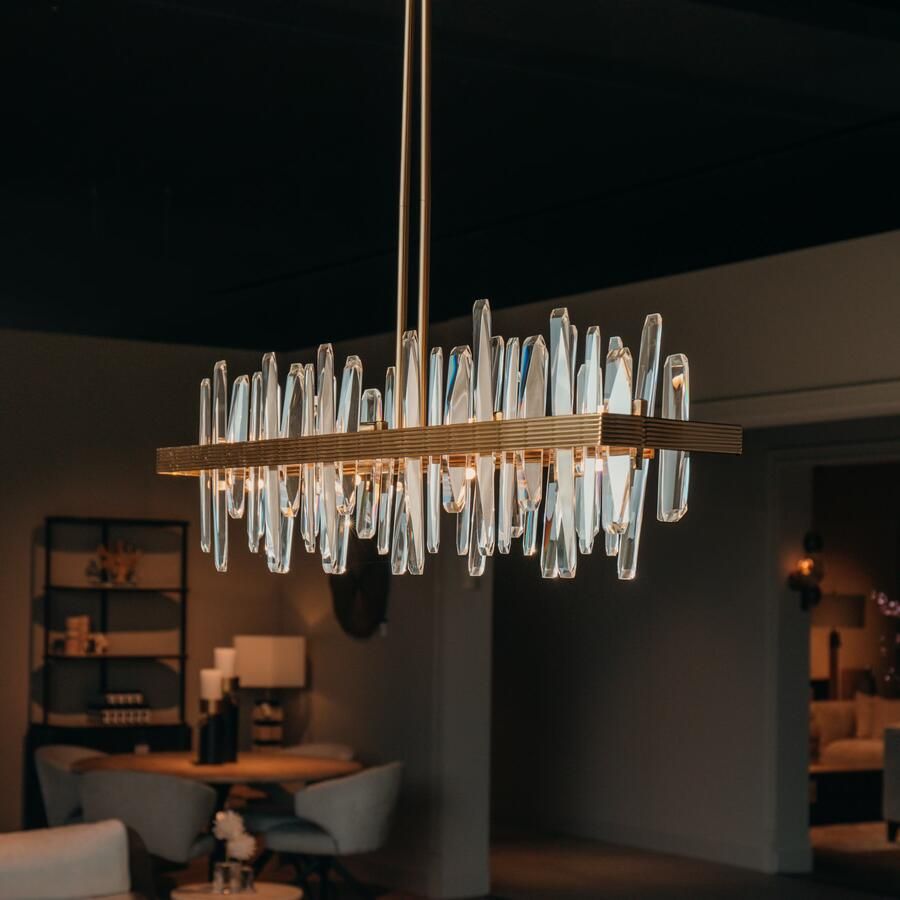 Richmond Interiors Richmond Hanglamp Briget Crystal 8-lamps Goud