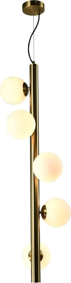Richmond Interiors Richmond Hanglamp Elorie Brass Antique 5-lamps Goud
