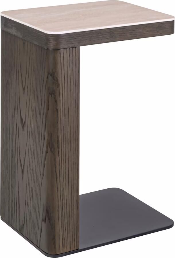 Richmond Interiors Richmond Laptoptafel Nando Eiken en travertinlook 55 x 38cm Bruin
