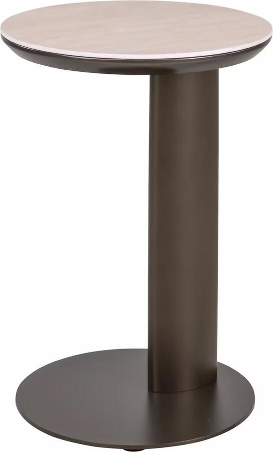 Richmond Interiors Richmond Laptoptafel Ritz Travertinlook Ø40cm Bruin Rond