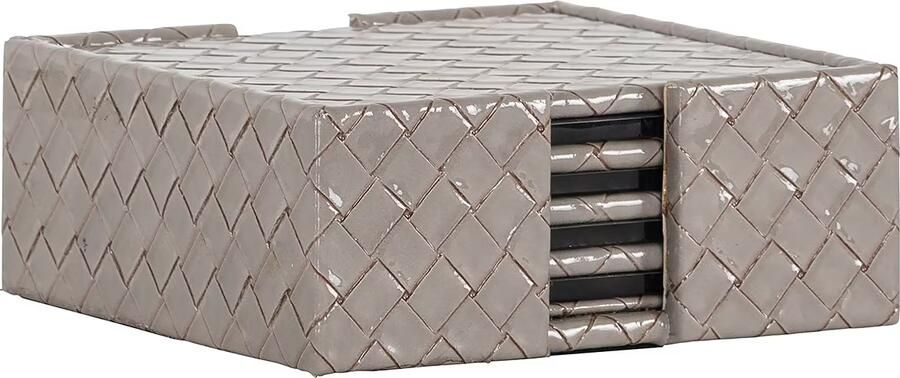 Richmond Interiors Richmond Onderzetter Vivi Set van 4 stuks Grijs