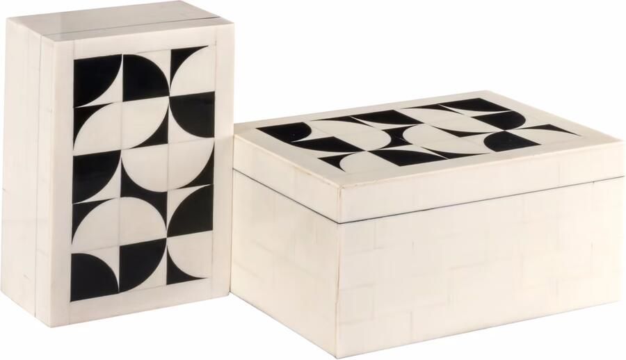 Richmond Interiors Richmond Opbergdoos Flake Set van 2 stuks White