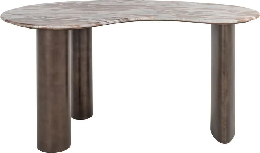 Richmond Interiors Richmond Organisch Bureau Brando Marmer en MDF 160 x 80cm Bruin