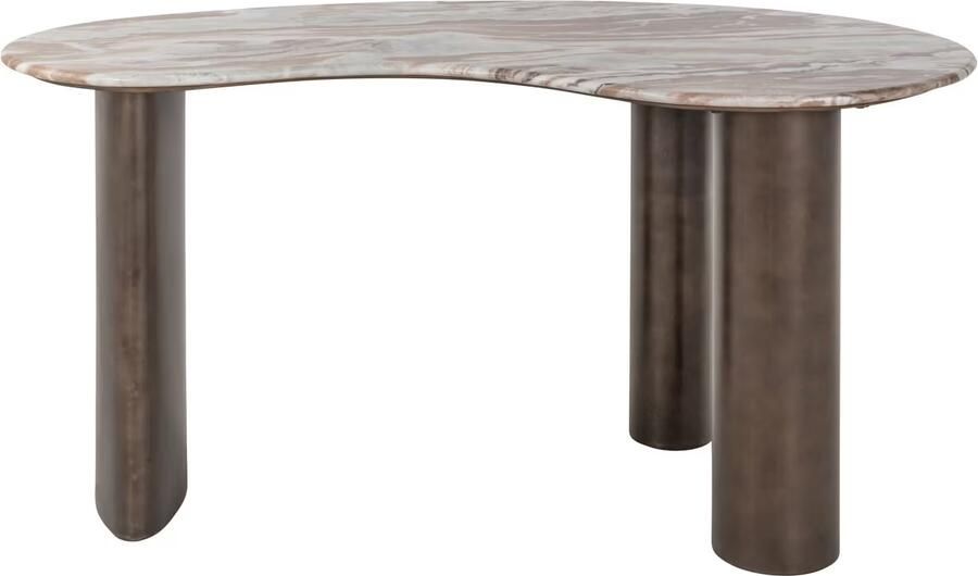 Richmond Interiors Richmond Organisch Bureau Brando Marmer en MDF 160 x 80cm Bruin