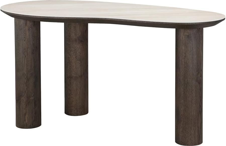 Richmond Interiors Richmond Organisch Bureau Ritz Travertin en eiken 150 x 75cm Beige