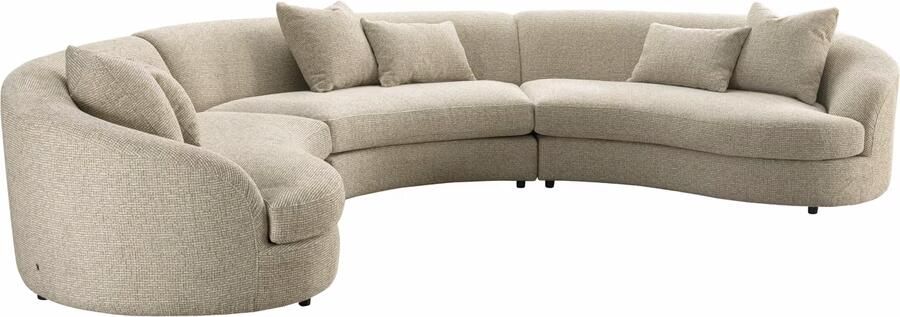 Richmond Interiors Richmond Organische Bank Morena 410cm Blockweave stof Crème