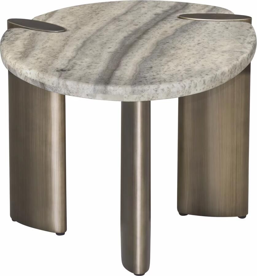 Richmond Interiors Richmond Organische Bijzettafel Arcadia Travertin 60 x 50cm Grijs
