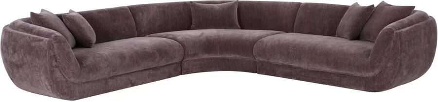 Richmond Interiors Richmond Organische Hoekbank Gianelle 310cm Be Straight stof Dark Brown
