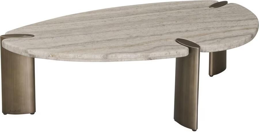 Richmond Interiors Richmond Organische Salontafel Arcadia Travertin 120 x 75cm Grijs