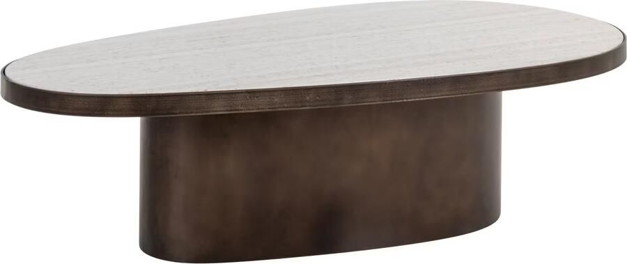 Richmond Interiors Richmond Organische Salontafel Biloxi Marmer en MDF 130 x 68cm Bruin