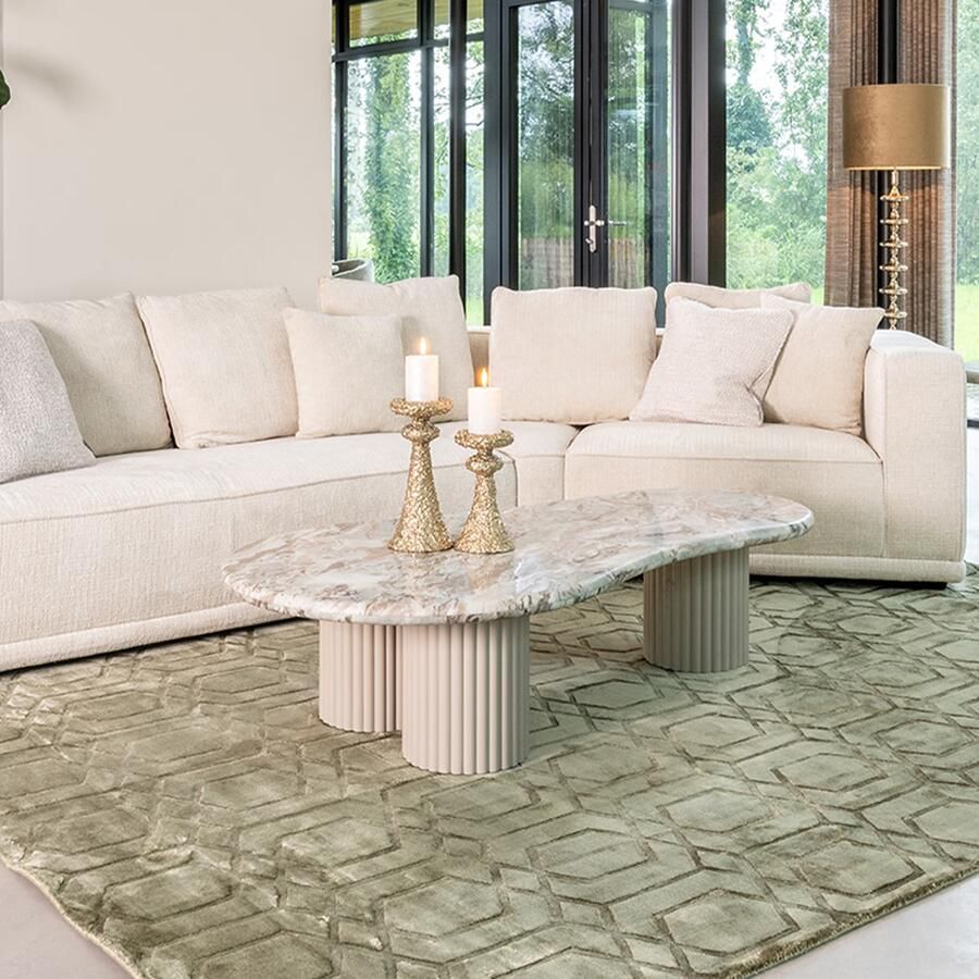 Richmond Interiors Richmond Organische Salontafel Coronel Marmer 150 x 80cm Beige